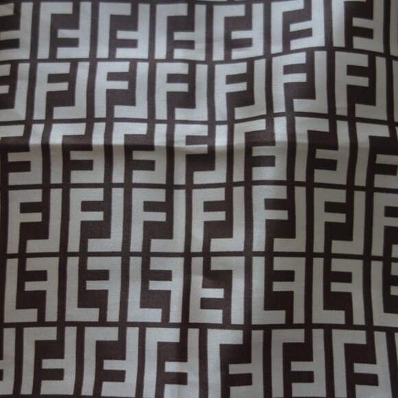 Fendi FF Logo Pattern 100% Polyester Made in Italy Square Scarf - Picture 9 of 9